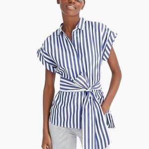 Jcrew Button-front tie-waist top